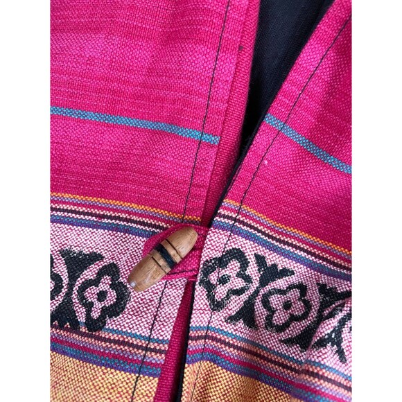 Bohemian Zodiac Tribal Boho Size XL Hooded Button Jacket Cotton Sweatshirt Nepal - Picture 13 of 15